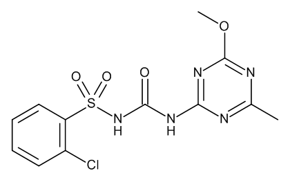 2-Chloro-N-[[(4-methoxy-6-methyl-1,3,5-triazin-2-yl)amino]carbonyl]benzenesulfonamide, Chlorsulfuron