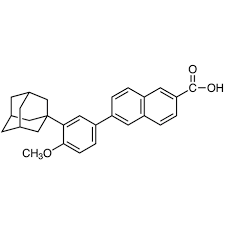 Adapalene, 6-(4-Methoxy-3-tricyclo[3.3.1.13,7]dec-1-ylphenyl)-2-naphthalenecarboxylic acid, 6-[3-(1-Adamantyl)-4-methoxyphenyl]-2-naphthoic acid, CD-271, Differin