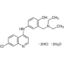Amodiaquin dihydrochloride dihydrate, 4-([7-Chloro-4-quinolinyl]amino)-2-([diethylamino]methyl)phenol