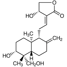 (3E,4S)-3-[2-[(1R,4aS,5R,6R,8aS)-Decahydro-6-hydroxy-5-(hydroxymethyl)-5,8a-dimethyl-2-methylene-1-naphthalenyl]ethylidene]dihydro-4-hydroxy-2(3H)-furanone, ent-(3?,12E,14R)-3,14,19-Trihydroxy-8(17),12-labdadien-16,15-olide, Andrographis