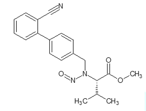Methyl N-(2'-cyano-[1,1'-biphenyl]-4-yl) methyl)-N-nitroso-L-valinate