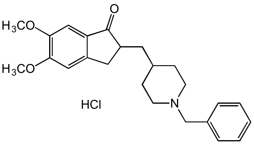 Donepezil hydrochloride, 1H-Inden-1-one, 2,3-dihydro-5,6-dimethoxy-2-[[1-(phenylmethyl)-4-piperidinyl]methyl]-, hydrochloride, E2020