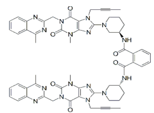 N1,N2-bis[(3R)-1-[7-(but-2-yn-1-yl)-3-methyl-1-[(4-methylquinazolin-2 yl)methyl]-2,6-dioxo-2,3,6,7-tetrahydro-1H-purin-8-yl]piperidin-3-yl]benzene 1,2-dicarboxamide