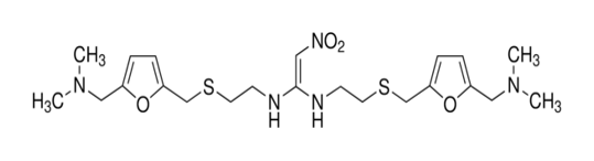 N,NαBis{2-{{{5-[(dimethylamino)methyl]furan-2-yl}methyl}sulfanyl}ethyl}-2-nitroethene-1,1-diamine,