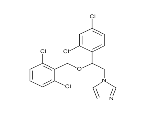 Imidazole, 1-[2,4-dichloro-α[(2,6-dichlorobenzyl)oxy]phenethyl]- (8CI), 1-[2-(2,4-Dichlorophenyl)-2-[(2,6-dichlorophenyl)methoxy]ethyl]-1H-imidazole, (±)-Isconazole, Isoconazole