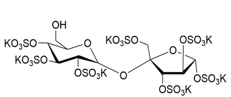 potassium (2R,3R,4S,5R,6R)-2-(((2S,3S,4R,5R)-3,4-bis(sulfonatooxy)-2,5-bis((sulfonatooxy)methyl)tetrahydrofuran-2-yl)oxy)-6-(hydroxymethyl)tetrahydro-2H-pyran-3,4,5-triyl tris(sulfate)
