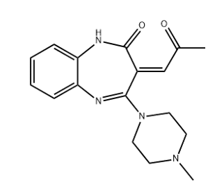 Olanzapine lactam, ((Z)-4-(4-methylpiperazin-1-yl)-3-(2-oxopropylidene)-1,3-dihydro-2H-benzo[b][1,4]diazepin-2-one)