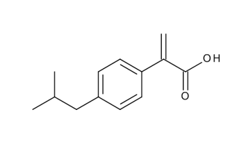 Atropic acid, 2-(4-Isobutylphenyl)acrylic acid, 2-(4-Isobutylphenyl)propenoic acid, 2-(p-Isobutylphenyl)acrylic acid, 2-(p-Isobutylphenyl)propenoic acid,