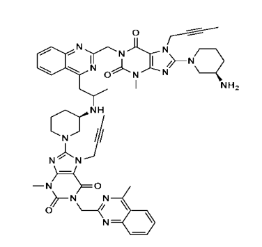 8-((R)-3-aminopiperidin-1-yl)-7-(but-2-yn-1-yl)-1-((4-(2-(((R)-1-(7-(but-2-yn-1-yl)-3-methyl-1-((4-methylquinazolin-2-yl)methyl)-2,6-dioxo-2,3,6,7-tetrahydro-1H-purin-8-yl)piperidin-3-yl)amino)propyl)quinazolin-2-yl)methyl)-3-methyl-3,7-dihydro-1H-purine