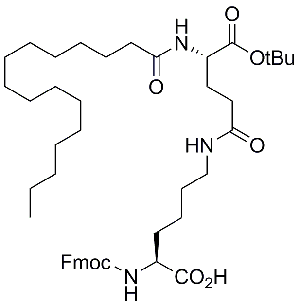 N2-(((9H-fluoren-9-yl)methoxy)carbonyl)-N6-((S)-5-(tert-butoxy)-5-oxo-4-palmitamidopentanoyl)-L-lysine